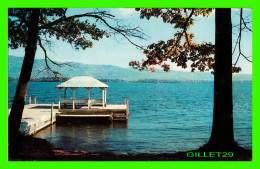 LAKE GEORGE, NY - " DIAMOND POINT " - COLOR BY ART JONES -  TICHNOR BROS INC - - Lake George