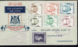 Pays-Bas. K.L.M. Amsterdam 6 Octobre 1946 Nederland-Zuid-Africa. Enveloppe Pour Johannesburg. B/TB. - Luchtpost