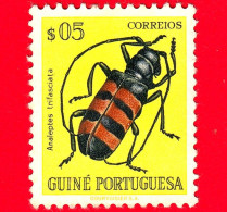 GUINEA Portoghese - Usato - 1953 - Insetti - Scarafaggi - Scarabeo Piralide Dalle Lunghe Corna (Analeptes Trifasciat - 5 - Guinea Portuguesa