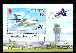 JERSEY - 2012 - M/S - B/F - AVIATION HISTORY - HISTOIRE DE L'AVIATION - JERSEY AIRPORT - AEROPORT DE JERSEY - DORNIER - - Jersey