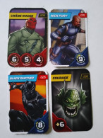 4 Cartes MARVEL Black Panther 26 Nick Fury 75 Crâne Rouge 5 Courage 58 - Other & Unclassified