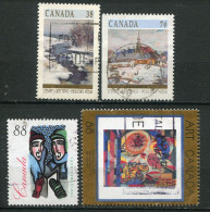 26259 Canada N°1116,1118,1396,1402° Peintures, Noël 1989-95  TB - Used Stamps