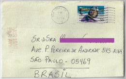 USA 1992 Airmail Cover From New York To Brazil Stamp Harriet Quimbey Pioneer Pilot 50 Cents Electronic Sorting Mark - 3c. 1961-... Covers