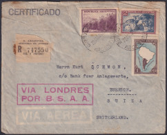 F-EX48002 ARGENTINA 1946 VIA LONDON BSAA COVER TO SWITZERLAND.  - Cartas & Documentos