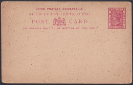 F-EX48604 GOLD COAST 1c POSTAL STATIONERY UNUSED.  - Côte D'Or (...-1957)