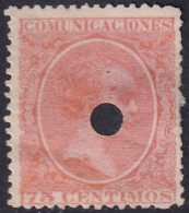 Spain 1889 Sc 267 España Ed 225T Telegraph Punch (taladrado) Cancel - Telegrafen