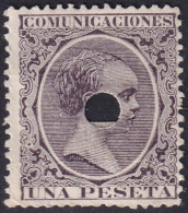 Spain 1889 Sc 268 España Ed 226T Telegraph Punch (taladrado) Cancel - Telegramas