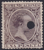 Spain 1889 Sc 268 España Ed 226T Telegraph Punch (taladrado) Cancel - Télégraphe