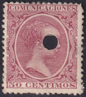 Spain 1889 Sc 266 España Ed 224T Telegraph Punch (taladrado) Cancel - Telegraph