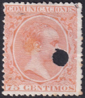 Spain 1889 Sc 267 España Ed 225T Telegraph Punch (taladrado) Cancel - Telegrafi