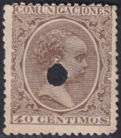 Spain 1889 Sc 265 España Ed 223T Telegraph Punch (taladrado) Cancel - Télégraphe