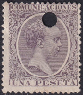 Spain 1889 Sc 268 España Ed 226T Telegraph Punch (taladrado) Cancel - Telegrafi