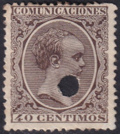 Spain 1889 Sc 265 España Ed 223T Telegraph Punch (taladrado) Cancel - Telegramas
