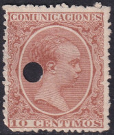 Spain 1889 Sc 259 España Ed 217T Telegraph Punch (taladrado) Cancel - Telegrafen