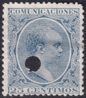 Spain 1889 Sc 263 España Ed 221T Telegraph Punch (taladrado) Cancel - Telegramas