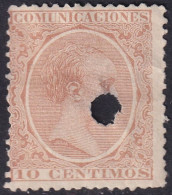 Spain 1889 Sc 259 España Ed 217T Telegraph Punch (taladrado) Cancel - Telegraph