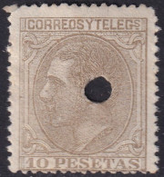 Spain 1879 Sc 251 España Ed 209T Telegraph Punch (taladrado) Cancel - Telegramas