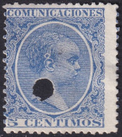 Spain 1889 Sc 257 España Ed 216T Telegraph Punch (taladrado) Cancel - Telegramas