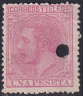 Spain 1879 Sc 249 España Ed 207T Telegraph Punch (taladrado) Cancel - Telegramas