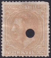 Spain 1879 Sc 248 España Ed 206T Telegraph Punch (taladrado) Cancel - Telegraph