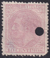 Spain 1879 Sc 244 España Ed 202T Telegraph Punch (taladrado) Cancel - Telegrafi