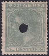 Spain 1879 Sc 243 España Ed 201T Telegraph Punch (taladrado) Cancel - Télégraphe