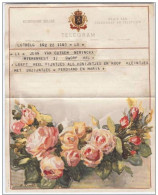 Télégramme Belge Illustré D'une Aquarelle De Roses - Rosen