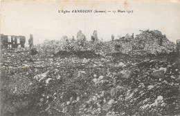 CPA ANDECHY - RUINES DE L'EGLISE 17 MARS 1917 - Autres & Non Classés