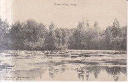 Chateau D'Osny L'Etang Promnade Avec Bateau  Carte Postale Animee 1905 - Osny