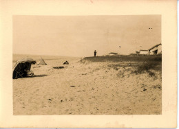 Photo De St Martin De Bréhal, La Plage,  Département De La Manche Années 1920 Format 13/18 - Places