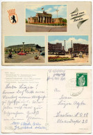 Germany, DDR 1967 Postcard Gruß Aus Berlin - Brandenburger Tor, Bahnhof Friedrichstraße, Alexanderplatz - Porta Di Brandeburgo