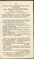 DE WINTER Jan-Baptist ° 25 Oktober 1876 Mechelen + 15 Maart 1940 Echt Maria Josephina Ceulemans - Religion & Esotérisme