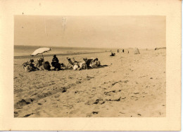 Photo De St Martin De Bréhal, La Plage,  Département De La Manche Années 1920 Format 13/18 - Places