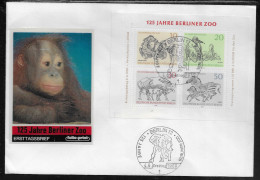 Germany Berlin. FDC Mi. 336-339.   The 125 Anniversary Of The Berlin’s Zoo.  FDC Cancellation On FDC Envelope - 1948-1970