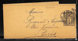 1E24 - ENTIER SAGE 1c SUR BANDE DE JOURNAL DU HAVRE DU 03/04/1887 - Streifbänder