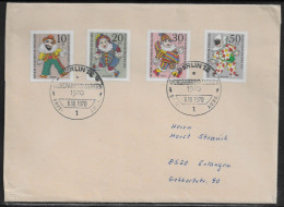 Germany Berlin. FDC Mi. 373-376.   Welfare: Puppets.  FDC Cancellation On Plain Envelope - 1948-1970