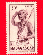 MADAGASCAR - Usato - 1946 - Danzatore Del Sud - Dancer - 50 C - Oblitérés