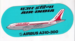 Autocollant Avion - AIR-INDIA   AIRBUS A310-300 - Adesivi