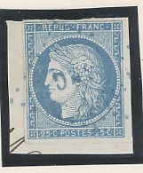 SÉNÉGAL -COLONIES GÉNÉRALES  N°23 CÉRÈS 25c BLEU  T B - / PETIT  FRAGMENT  Obl LOSANGE S N G BLEU - Oblitérés