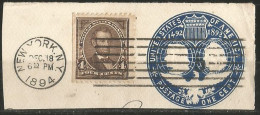 USA 1894 Presidents With Triangle NO WMK C.4 Dark Brown SC.# 254 On-Piece PSE C1 Columbus NY 18dec1894 - Used Stamps