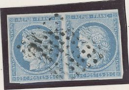 NOUVELLE CALEDONIE -COLONIES GÉNÉRALES  N°23 - PAIRE  CÉRÈS 25c BLEU TTB -Obl .LOSANGE MUET 8X8 POINTS - Gebraucht