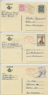 3 Gele Briefkaarten 7 FR Met Bijfrankering - Briefkaarten 1951-..