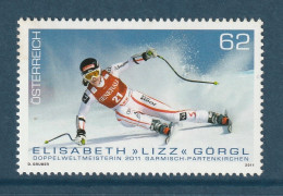 AUSTRIA 2011 Elisabeth Görgl / World Champion Skier : Single Stamp UM/MNH - Invierno