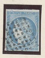 GUYANE  -COLONIES GÉNÉRALES  N°23  CÉRÈS 25c BLEU TB -Obl .LOSANGE 8X8 POINTS CARRÉS - Used Stamps