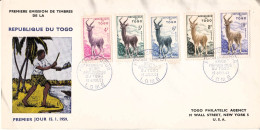 Togo Stamps On Used FDC - Gibier