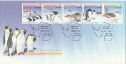 Australian Antarctic Territory FDC 20-7-1988 Complete Set In A 5 Stripe Environment, Conservation & Technology PENGUIN - FDC