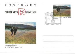 Norway 1977 Special Card Stamps Day Special  Cancellation  11.8.77   FDC  First Day Cancellation - Cartas & Documentos