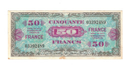 ALB/ France : 50 Francs FRANCE - 1944 - Déchirure En Bas à La Pliure - 1944 Vlag/Frankrijk