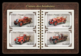  SÃO TOMÉ AND PRÍNCIPE  2018 MNH  Fire Engines  Michel Code: 7673-7676. Scott Code: 3555. Yvert&Tellier Code: 6085-6088 - São Tomé Und Príncipe