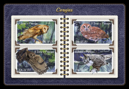  SÃO TOMÉ AND PRÍNCIPE  2018 MNH  Owls  Michel Code: 7628-7631. Scott Code: 3539. Yvert&Tellier Code: 6093-6096 - Sao Tome Et Principe